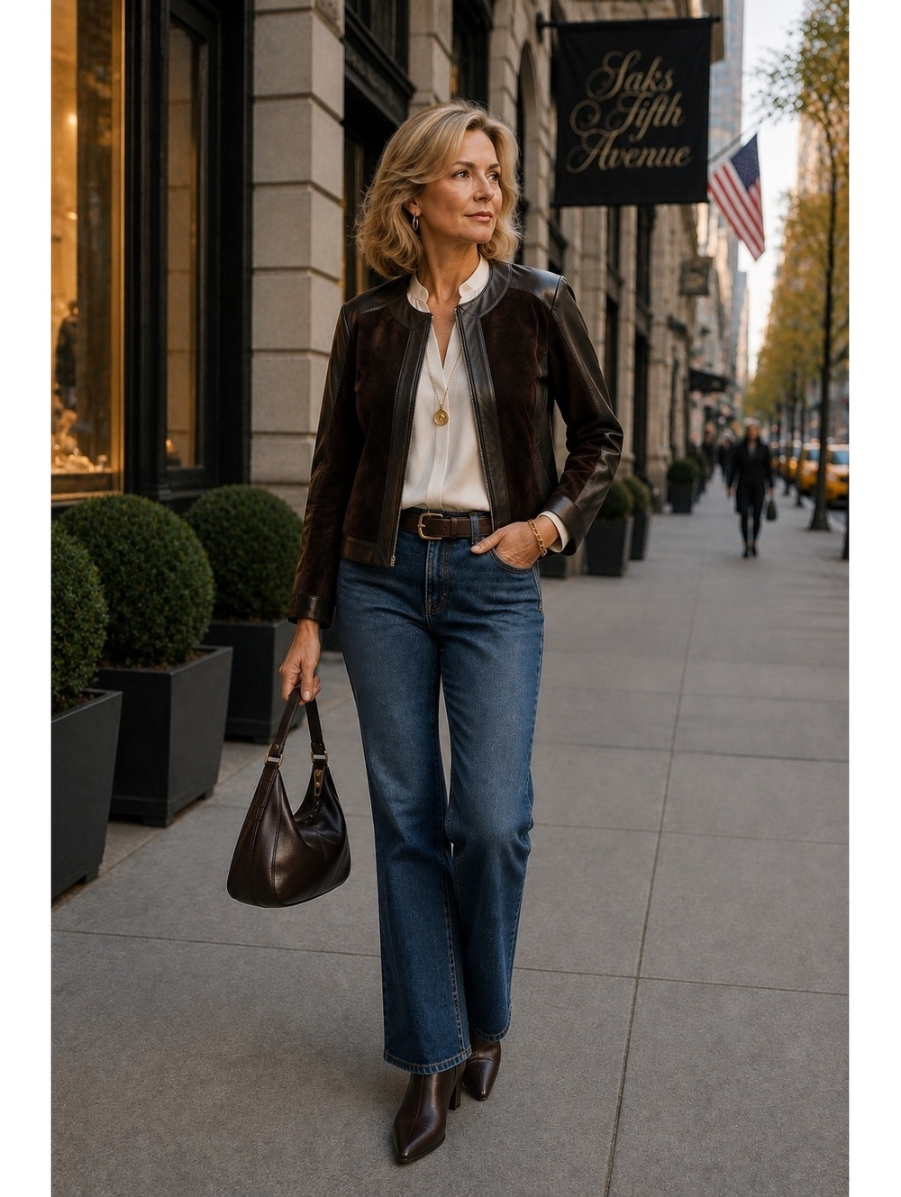 Liz Claiborne Brown Leather Suede Zip Jacket Women’s 14 Quiet Luxury